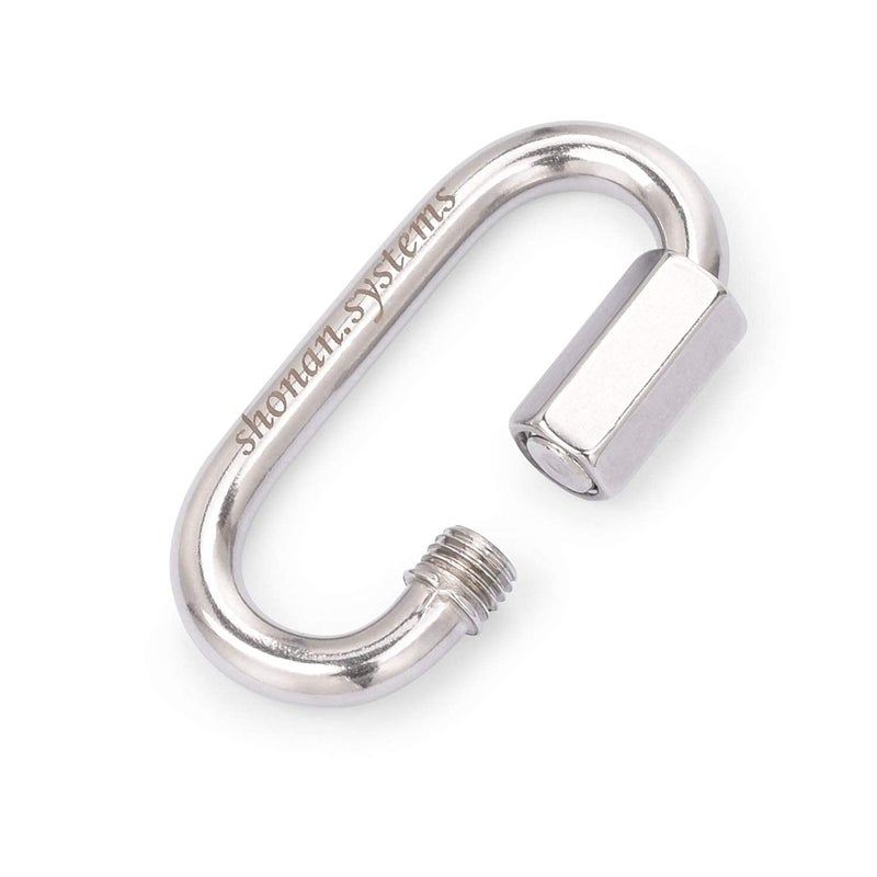 Shonan.Systems SHONAN 2.3 Inch Stainless Steel Chain Quick Links- 5 Pack 1/4" Locking Carabiners, Chain Hooks, Twist Key Ring Screw Chain Link, 650 Lbs Capacity - Image 5